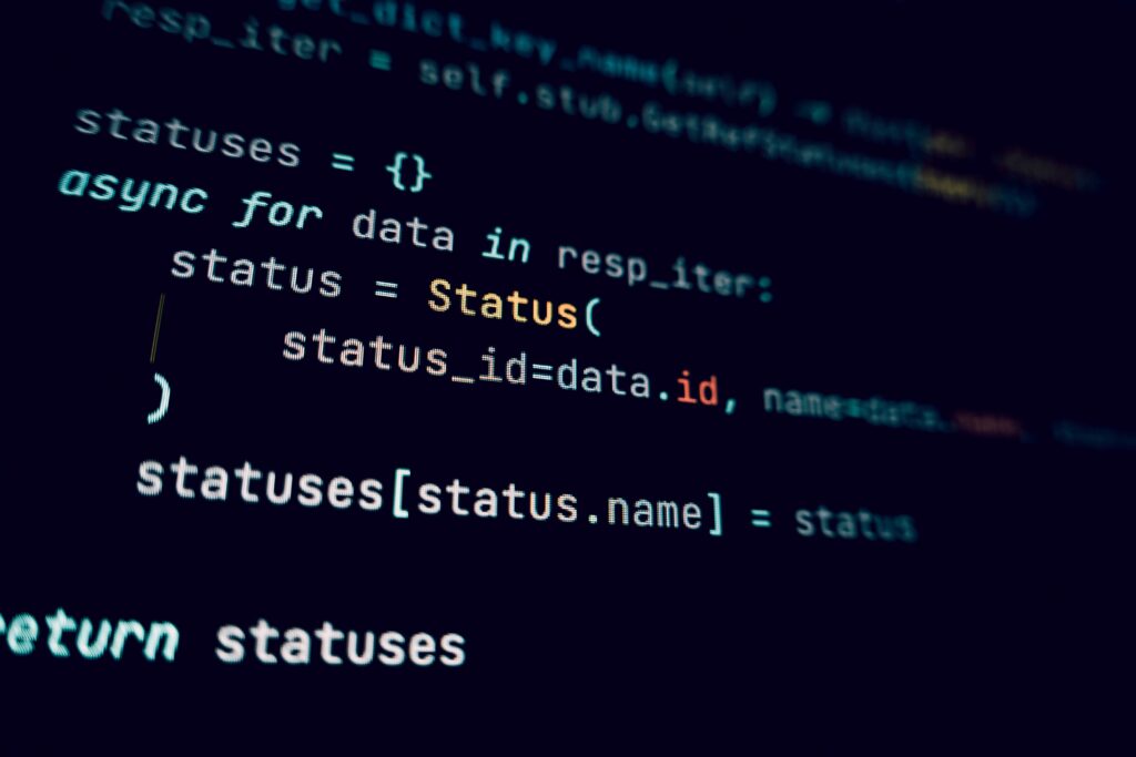 Close-up of code on a screen